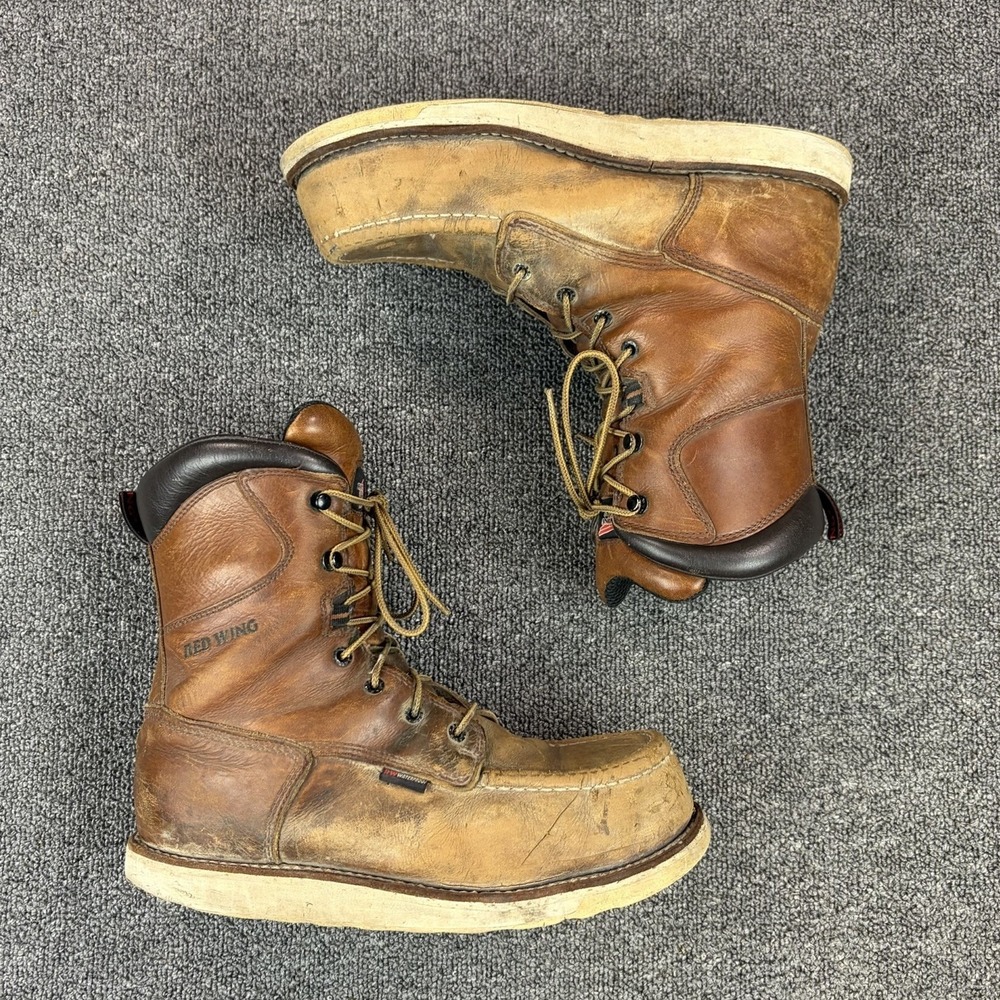 Red Wing Traction Tred 8" 2418 Waterproof Safety Toe Lace Up Boots Mens Sz 9 D